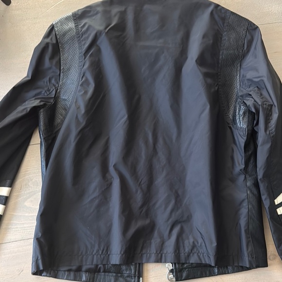 Black Wilson’s Leather Moto Jacket with White Stripes - Picture 7 of 7